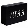 Brick Black Click Clock with White LED