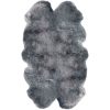 Silky Quad Sheepskin Rug Light Grey