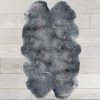 Silky Quad Sheepskin Rug Light Grey