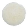 Silky Sheepskin Round Seat Pad in Ivory