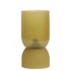 Ochre Ribbed Glass Battery Powered Table Lamp