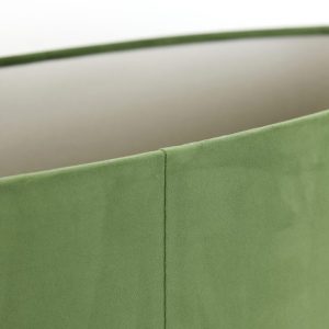 Dusty Green Velour Oval Lampshade 45cm