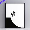 Skateboarding Rabbit Print with Frame