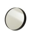 Round Metal Black Border Mirror