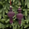 Two Assorted Burgundy Glass Pendants