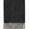 Crow Black Structured Recycled Wool Throw