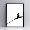 Framed Surfing Rabbit Print