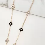 Grey & Gold Open Fleur Necklace