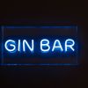 LED Neon Acrylic Box 'GIN BAR' Blue