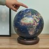 Large Atlas Globe Lamp Walnut