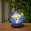 Large Atlas Globe Lamp Walnut