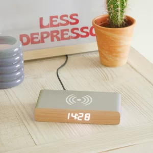 Grey Rise Charge Wireless Charger & Alarm Clock