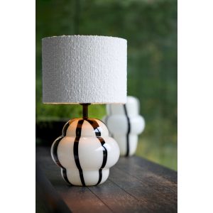 Ylien Cream & Black Glass Table Lamp Base