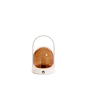 Yeremi Brown & Cream Glass LED Lamp