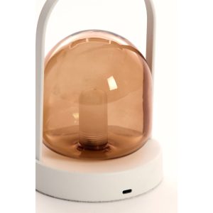 Yeremi Brown & Cream Glass LED Lamp