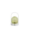 Yeremi Green & Cream Glass LED Lamp