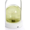 Yeremi Green & Cream Glass LED Lamp