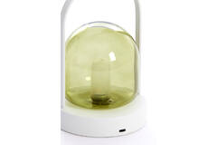 Yeremi Green & Cream Glass LED Lamp