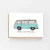 Adventure Awaits VW Aqua Greetings Card