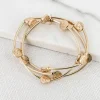 Gold Triple Layer Stretch Bracelet