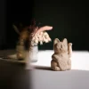 Mini Ochre Waving Lucky Cat