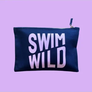 Navy & Pink Swim Wild Zip Bag