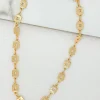 Short Gold Necklace with Square Links