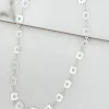 Short Silver Necklace with Square Links