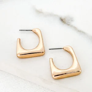 Gold Square Hoop Earrings