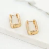 Gold Square Hoop Earrings