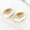 White Resin & Gold Hoop Earring