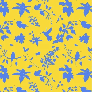 Eco-Friendly Birds Wrapping Paper Roll Yellow