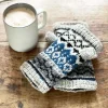 Woollen Fairisle Handwarmer Gloves Natural