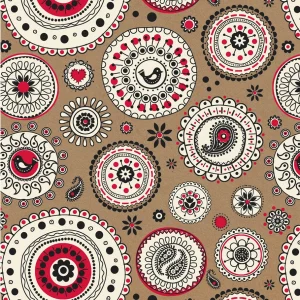 Eco-Friendly Recycled Kraft Folklore Wrap Roll Circles