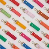 Recycled Leather Multicoloured Keyring with Hook