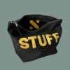 Gold & Black Stuff Zip Toiletry Bag