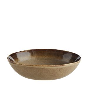 Brown Stoneware Deep Plate