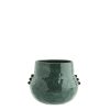 Green Stoneware Flower Pot