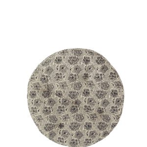 Sand & Grey Print Round Cotton Seat Pad