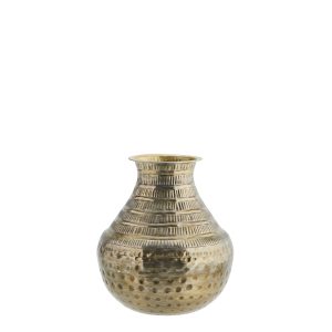 Antique Brass Hammered Aluminium Vase