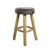 Grey Cowhide Bar Stool