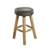 Grey Cowhide Bar Stool