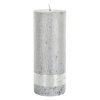 PTMD Metallic Silver Pillar Candle 12x5cm