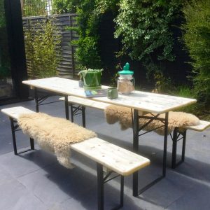 Vintage Foldable Picnic Table & Bench Set