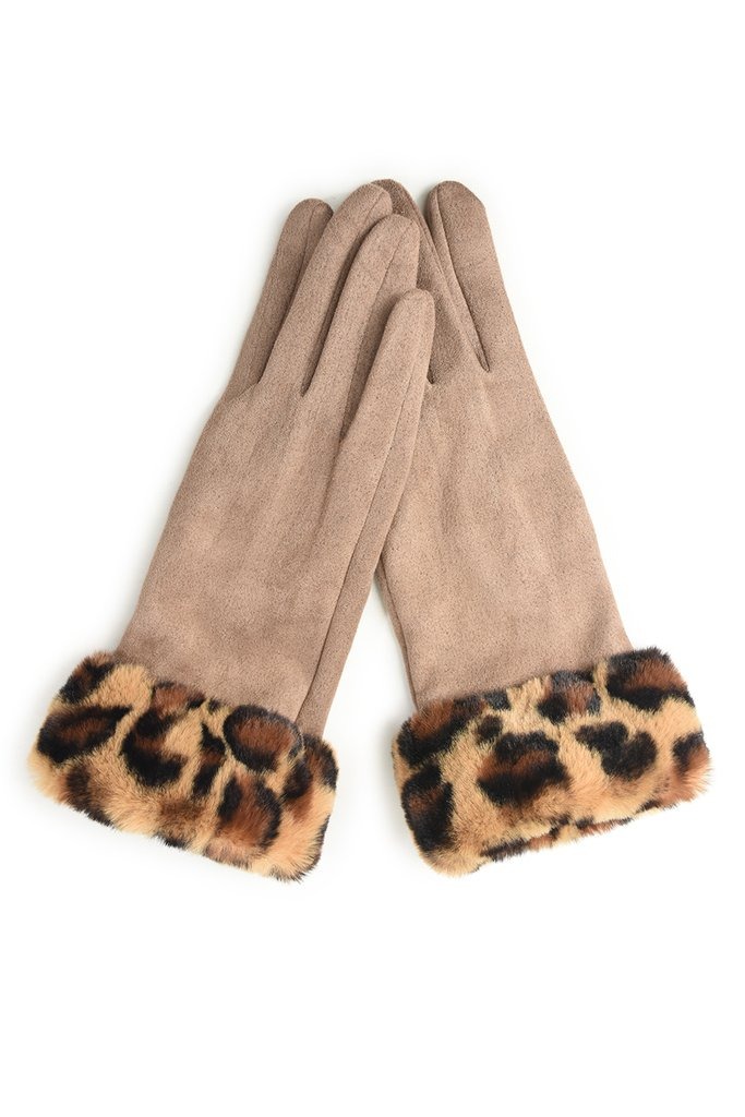 suede fur gloves