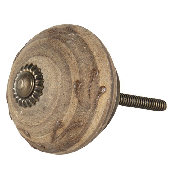 Brass & Antique Wooden Knob - Collective Home Store