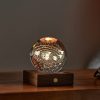 Solar System Globe Amber Crystal Light