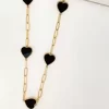 Black & Gold Multi Heart Necklace