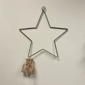 Black Wire Hanging LED Star