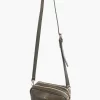 Khaki Double Zip Vegan Leather Camera Bag